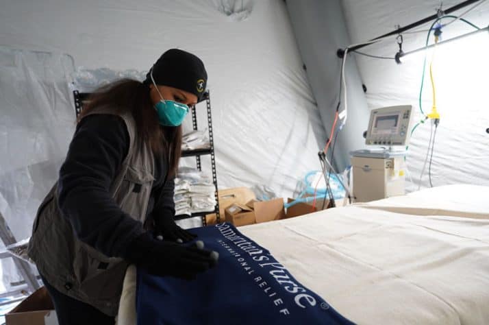 Adding the finishing touches to the patient wards.