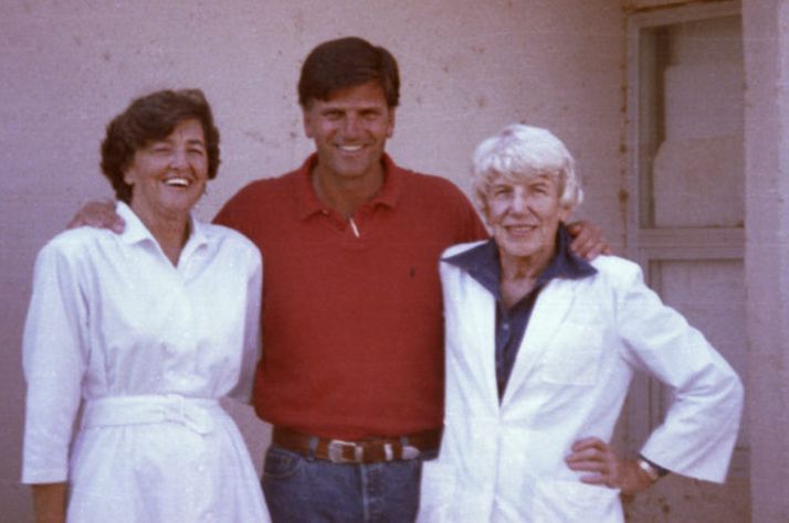 Franklin Graham with missionaries Aileen Coleman and Dr. Eleanor Soltau.