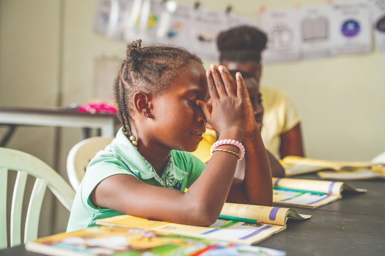 Children in a classroom in Cape Verde.