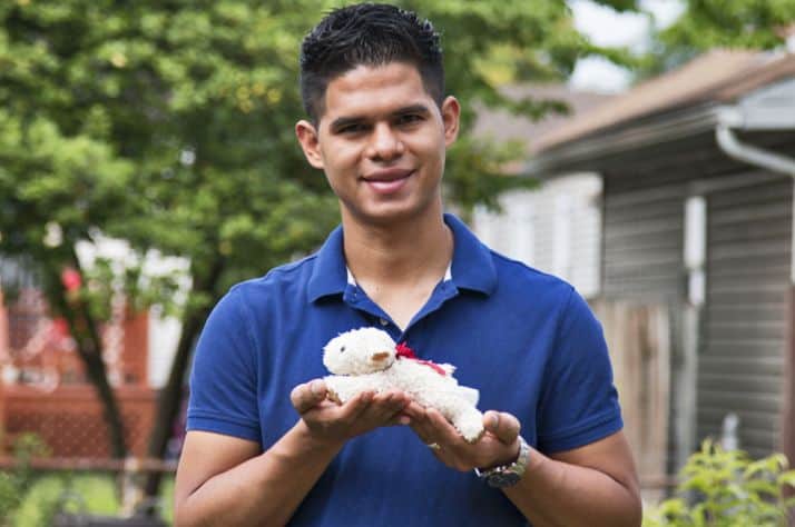 Luis and a lamb