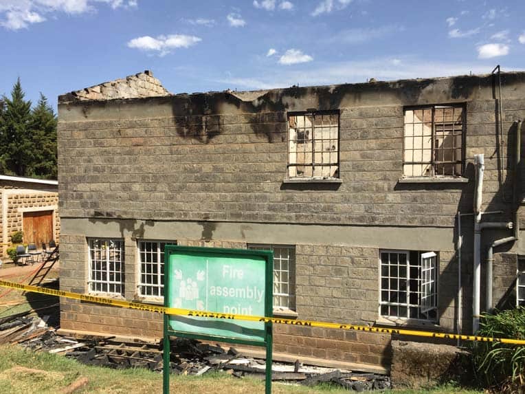 The fire destroyed the kitchen and laundry facilities.