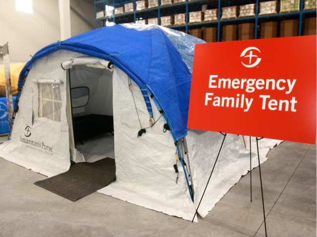 An example of the emergency family tents Samaritan’s Purse is able to transport to areas in need of emergency housing. DEAN PILING/POSTMEDIA