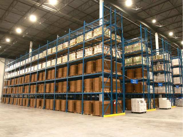 Goods for an emergency are stacked floor to ceiling in Samaritan’s Purse’s new warehouse. DEAN PILING/POSTMEDIA