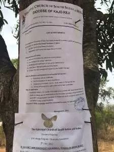 South Sudan is in the midst of a savage tribal civil war but the Episcopal Church still amazingly posts job advertisements on trees seeking a community based facilitator. Matthew Fisher / Postmedia News