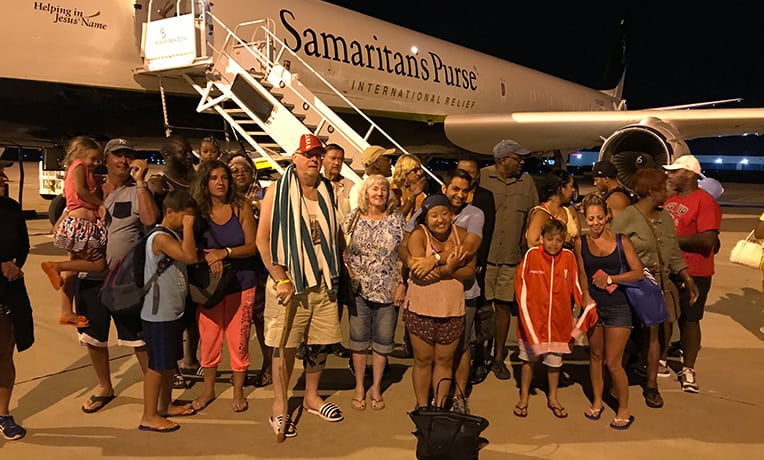 The Samaritan's Purse DC-8 was a welcome sight to storm-weary Irma survivors stranded on St. Martin.