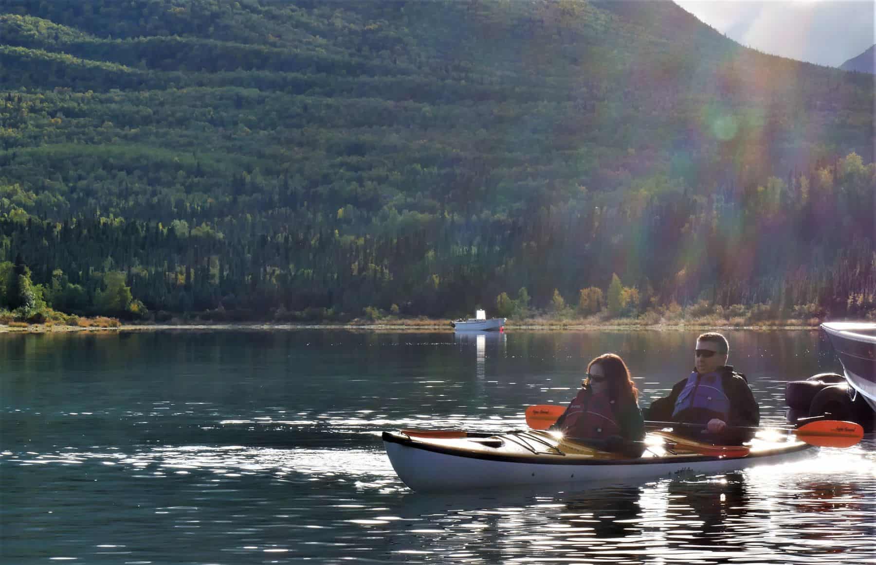 Couples began the week at Operation Heal Our Patriots learning a lesson in patience through tandem kayaking on the beautiful Lake Clark, home to the Samaritan Lodge in Port Alsworth Alaska.