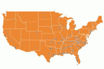 Since 1998, Samaritan’s Purse has responded to disasters in 39 states, including Alaska and Hawaii (not shown).