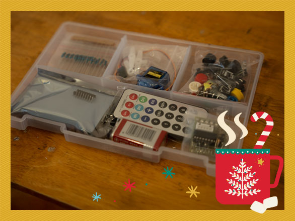 A close-up view of a box containing various school supplies, symbolizing the essential resources that donor gifts provide to empower vulnerable children and give them the tools they need to learn and succeed.