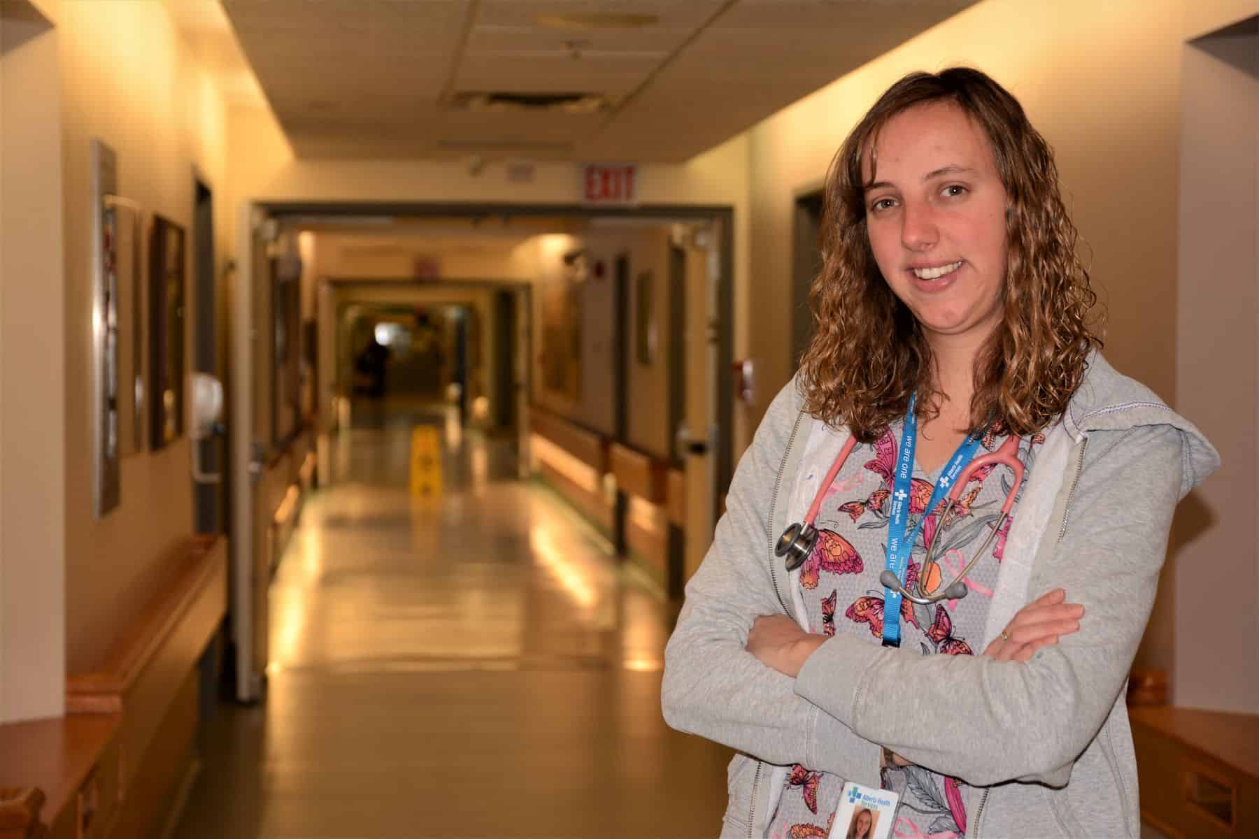 Back in Canada, Rianne den Toom works with seniors at a continuing care facility south of Calgary.