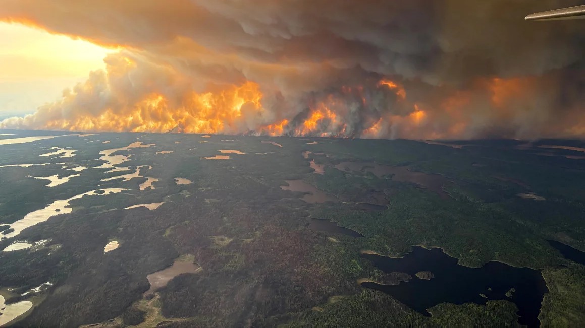 Smoke rises in Manitoba
